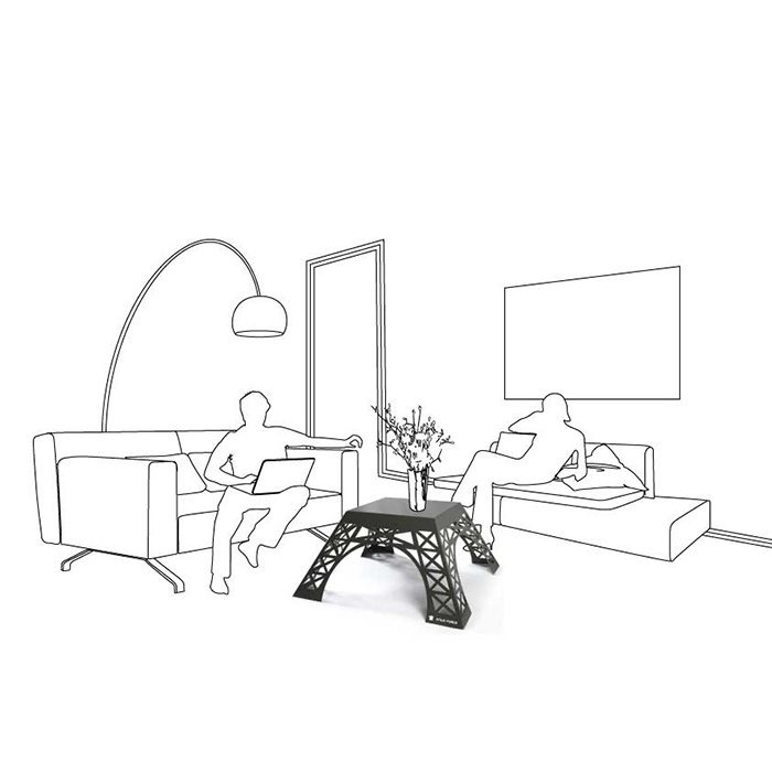 Table Eiffel Rose By Stilic Force So French